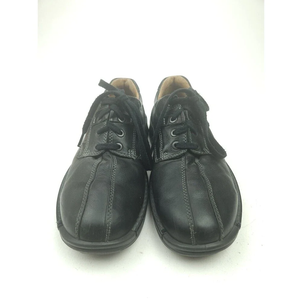 Ecco Mens Fusion Bicycle Toe Tie Leather Oxford Shoes Black 39 US 5-5.5